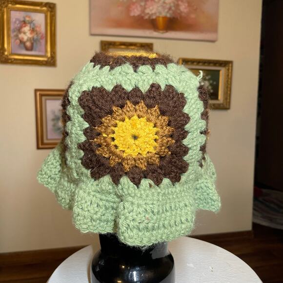 Granny Square Sun Hat handmade Boho - Picture 10 of 16